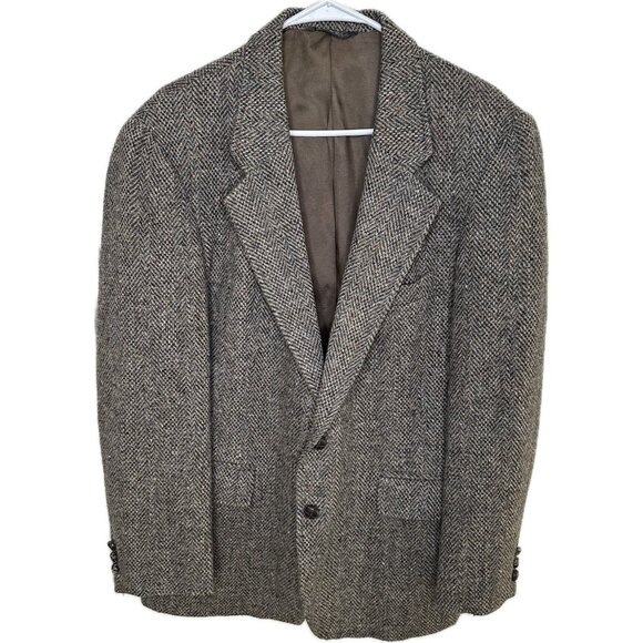 VINTAGE LEVIS Mens Tweed Blazer Sport Coat Casual Jacket Size 42R Wool Suit USA - Picture 1 of 10